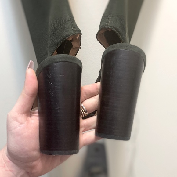 Steve Madden |Serinade Open Toe Over the Knee OTK Sock Boot Basil Green Size 7.5 - Picture 8 of 8